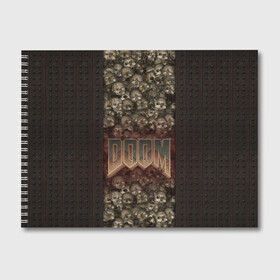 Альбом для рисования с принтом Doom classik 2 в Курске, 100% бумага
 | матовая бумага, плотность 200 мг. | заклепки | метал | череп