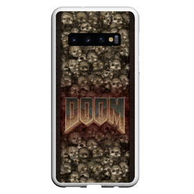 Чехол для Samsung Galaxy S10 с принтом Doom classik 2 в Курске, Силикон | Область печати: задняя сторона чехла, без боковых панелей | Тематика изображения на принте: заклепки | метал | череп