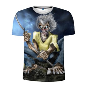 Мужская футболка 3D спортивная с принтом FISHING в Курске, 100% полиэстер с улучшенными характеристиками | приталенный силуэт, круглая горловина, широкие плечи, сужается к линии бедра | iron maiden | rock | рок | череп