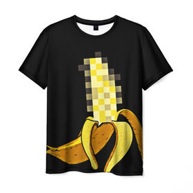 Мужская футболка 3D с принтом Банан 18+ в Курске, 100% полиэфир | прямой крой, круглый вырез горловины, длина до линии бедер | банан | большой банан | ххх