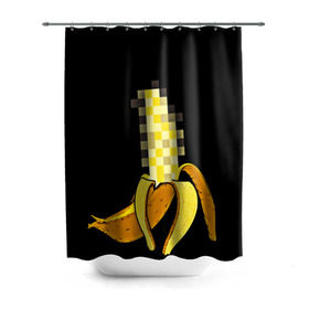 Штора 3D для ванной с принтом Банан 18+ в Курске, 100% полиэстер | плотность материала — 100 г/м2. Стандартный размер — 146 см х 180 см. По верхнему краю — пластиковые люверсы для креплений. В комплекте 10 пластиковых колец | банан | большой банан | ххх