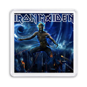 Магнит 55*55 с принтом Iron Maiden в Курске, Пластик | Размер: 65*65 мм; Размер печати: 55*55 мм | iron maiden | rock | рок | череп