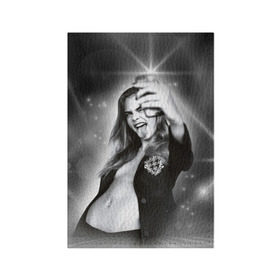 Обложка для паспорта матовая кожа с принтом Кара Делевинь в Курске, натуральная матовая кожа | размер 19,3 х 13,7 см; прозрачные пластиковые крепления | cara delevingne | актриса | британская | кара делевинь | топ модель