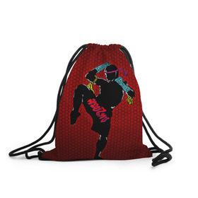 Рюкзак-мешок 3D с принтом Muay thai 1 в Курске, 100% полиэстер | плотность ткани — 200 г/м2, размер — 35 х 45 см; лямки — толстые шнурки, застежка на шнуровке, без карманов и подкладки | muay thai