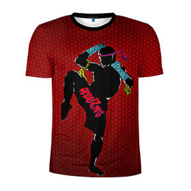 Мужская футболка 3D спортивная с принтом Muay thai 1 в Курске, 100% полиэстер с улучшенными характеристиками | приталенный силуэт, круглая горловина, широкие плечи, сужается к линии бедра | muay thai