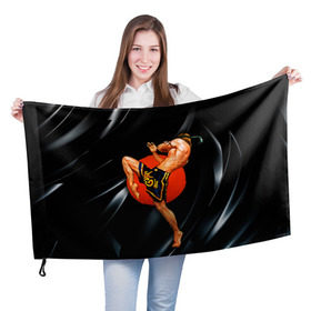 Флаг 3D с принтом Muay thai 4 в Курске, 100% полиэстер | плотность ткани — 95 г/м2, размер — 67 х 109 см. Принт наносится с одной стороны | muay thai