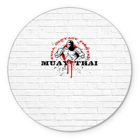Коврик круглый с принтом Muay thai 7 в Курске, резина и полиэстер | круглая форма, изображение наносится на всю лицевую часть | Тематика изображения на принте: muay thai