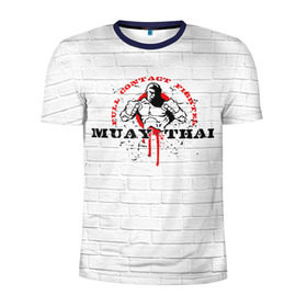 Мужская футболка 3D спортивная с принтом Muay thai 7 в Курске, 100% полиэстер с улучшенными характеристиками | приталенный силуэт, круглая горловина, широкие плечи, сужается к линии бедра | muay thai
