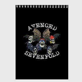 Скетчбук с принтом Avenged Sevenfold в Курске, 100% бумага
 | 48 листов, плотность листов — 100 г/м2, плотность картонной обложки — 250 г/м2. Листы скреплены сверху удобной пружинной спиралью | avenged sevenfold