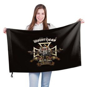 Флаг 3D с принтом Motorhead в Курске, 100% полиэстер | плотность ткани — 95 г/м2, размер — 67 х 109 см. Принт наносится с одной стороны | motorhead
