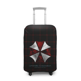 Чехол для чемодана 3D с принтом Umbrella Corporation - 2 в Курске, 86% полиэфир, 14% спандекс | двустороннее нанесение принта, прорези для ручек и колес | resident evil | зомби