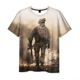 Мужская футболка 3D с принтом Call of Duty в Курске, 100% полиэфир | прямой крой, круглый вырез горловины, длина до линии бедер | call of duty | cod | modern | mw2 | warfare