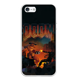 Чехол для iPhone 5/5S матовый с принтом Doom 2 в Курске, Силикон | Область печати: задняя сторона чехла, без боковых панелей | минотавр