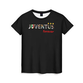 Женская футболка 3D с принтом JUVENTUS в Курске, 100% полиэфир ( синтетическое хлопкоподобное полотно) | прямой крой, круглый вырез горловины, длина до линии бедер | juventus | италия | футбол | ювентус