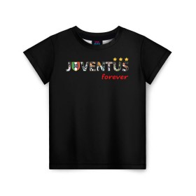 Детская футболка 3D с принтом JUVENTUS в Курске, 100% гипоаллергенный полиэфир | прямой крой, круглый вырез горловины, длина до линии бедер, чуть спущенное плечо, ткань немного тянется | Тематика изображения на принте: juventus | италия | футбол | ювентус