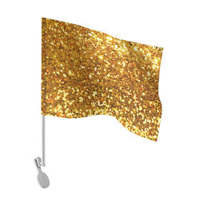 Флаг для автомобиля с принтом Золотое мерцание в Курске, 100% полиэстер | Размер: 30*21 см | зеркала | золотая россыпь | золото | золотое | мерцание | свет | яркий