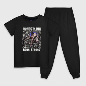 Детская пижама хлопок с принтом Wrestling 3 в Курске, 100% хлопок |  брюки и футболка прямого кроя, без карманов, на брюках мягкая резинка на поясе и по низу штанин
 | рестлинг