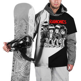 Накидка на куртку 3D с принтом Ramones 1 в Курске, 100% полиэстер |  | joey ramone | punk | джоуи рамон | панк | рамонез | рамонес