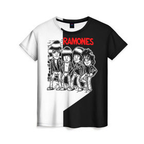 Женская футболка 3D с принтом Ramones 1 в Курске, 100% полиэфир ( синтетическое хлопкоподобное полотно) | прямой крой, круглый вырез горловины, длина до линии бедер | joey ramone | punk | джоуи рамон | панк | рамонез | рамонес