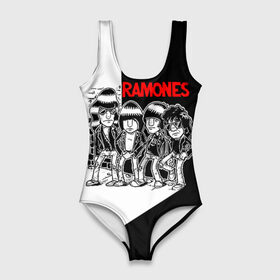 Купальник-боди 3D с принтом Ramones 1 в Курске, 82% полиэстер, 18% эластан | Круглая горловина, круглый вырез на спине | joey ramone | punk | джоуи рамон | панк | рамонез | рамонес