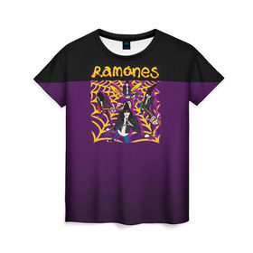Женская футболка 3D с принтом Ramones 4 в Курске, 100% полиэфир ( синтетическое хлопкоподобное полотно) | прямой крой, круглый вырез горловины, длина до линии бедер | joey ramone | punk | джоуи рамон | панк | рамонез | рамонес