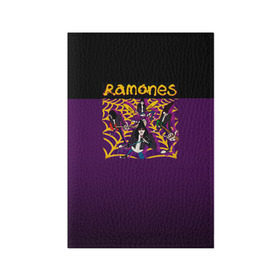 Обложка для паспорта матовая кожа с принтом Ramones 4 в Курске, натуральная матовая кожа | размер 19,3 х 13,7 см; прозрачные пластиковые крепления | Тематика изображения на принте: joey ramone | punk | джоуи рамон | панк | рамонез | рамонес