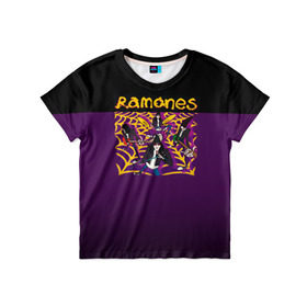 Детская футболка 3D с принтом Ramones 4 в Курске, 100% гипоаллергенный полиэфир | прямой крой, круглый вырез горловины, длина до линии бедер, чуть спущенное плечо, ткань немного тянется | joey ramone | punk | джоуи рамон | панк | рамонез | рамонес