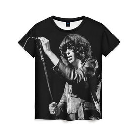 Женская футболка 3D с принтом Ramones 5 в Курске, 100% полиэфир ( синтетическое хлопкоподобное полотно) | прямой крой, круглый вырез горловины, длина до линии бедер | Тематика изображения на принте: joey ramone | punk | джоуи рамон | панк | рамонез | рамонес