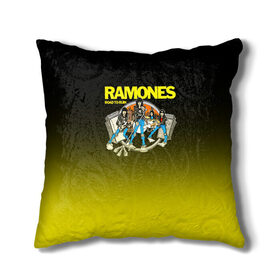 Подушка 3D с принтом Ramones 6 в Курске, наволочка – 100% полиэстер, наполнитель – холлофайбер (легкий наполнитель, не вызывает аллергию). | состоит из подушки и наволочки. Наволочка на молнии, легко снимается для стирки | 