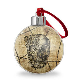 Ёлочный шар с принтом Skull & Chains в Курске, Пластик | Диаметр: 77 мм | красивый | крутой | рисунок | узор | цепи | череп