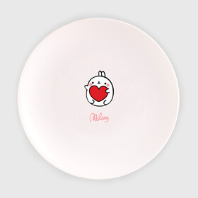 Тарелка с принтом Кролик Моланг (сердце) в Курске, фарфор | диаметр - 210 мм
диаметр для нанесения принта - 120 мм | Тематика изображения на принте: molang | каваи | кролик | любовь | моланг | сердце