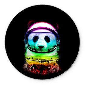 Коврик круглый с принтом Панда космонавт в Курске, резина и полиэстер | круглая форма, изображение наносится на всю лицевую часть | астронавт | звезды | космонавт | космос | панда | радуга