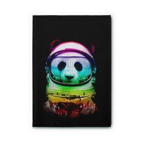 Обложка для автодокументов с принтом Панда космонавт в Курске, натуральная кожа |  размер 19,9*13 см; внутри 4 больших “конверта” для документов и один маленький отдел — туда идеально встанут права | Тематика изображения на принте: астронавт | звезды | космонавт | космос | панда | радуга