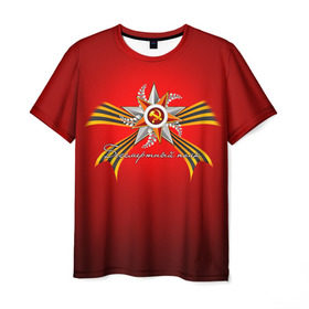Мужская футболка 3D с принтом Бессмертный полк 2 в Курске, 100% полиэфир | прямой крой, круглый вырез горловины, длина до линии бедер | Тематика изображения на принте: 9 мая
