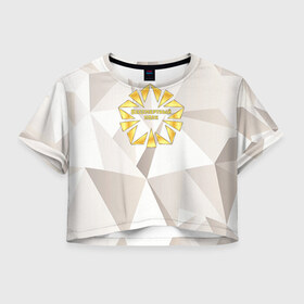 Женская футболка 3D укороченная с принтом Бессмертный полк 3 в Курске, 100% полиэстер | круглая горловина, длина футболки до линии талии, рукава с отворотами | 9 мая