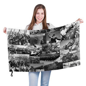 Флаг 3D с принтом Военные фото в Курске, 100% полиэстер | плотность ткани — 95 г/м2, размер — 67 х 109 см. Принт наносится с одной стороны | 9 мая