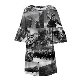Детское платье 3D с принтом Военные фото в Курске, 100% полиэстер | прямой силуэт, чуть расширенный к низу. Круглая горловина, на рукавах — воланы | 9 мая