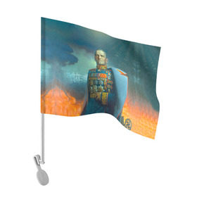 Флаг для автомобиля с принтом Жуков в Курске, 100% полиэстер | Размер: 30*21 см | 9 мая | великая отечественная | великая отечественная война | вов | день победы | жуков | маршал | победа