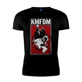 Мужская футболка премиум с принтом KMFDM 2013 в Курске, 92% хлопок, 8% лайкра | приталенный силуэт, круглый вырез ворота, длина до линии бедра, короткий рукав | industrial | город | крик