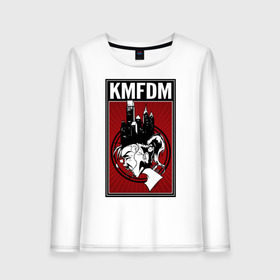 Женский лонгслив хлопок с принтом KMFDM 2013 в Курске, 100% хлопок |  | industrial | город | крик
