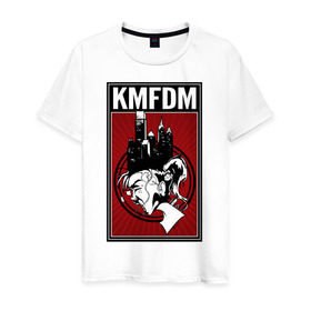 Мужская футболка хлопок с принтом KMFDM 2013 в Курске, 100% хлопок | прямой крой, круглый вырез горловины, длина до линии бедер, слегка спущенное плечо. | industrial | город | крик