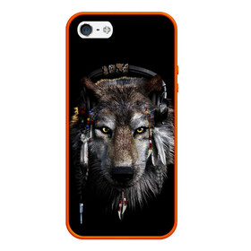 Чехол для iPhone 5/5S матовый с принтом Волк в Курске, Силикон | Область печати: задняя сторона чехла, без боковых панелей | wolf | волк | животные | прикольные картинки