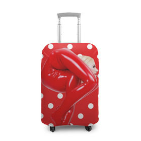 Чехол для чемодана 3D с принтом Гибкость в Курске, 86% полиэфир, 14% спандекс | двустороннее нанесение принта, прорези для ручек и колес | Тематика изображения на принте: белый | германия | гибкость | горошек | девушка | красный | латекс | юлия гюнтель