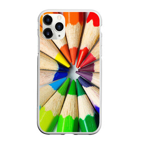 Чехол для iPhone 11 Pro матовый с принтом Карандаши в Курске, Силикон |  | Тематика изображения на принте: карандаш | радуга | разноцветная | цветная