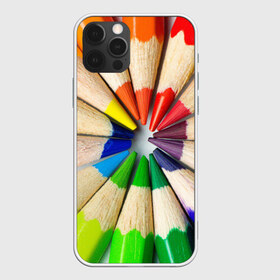 Чехол для iPhone 12 Pro Max с принтом Карандаши в Курске, Силикон |  | Тематика изображения на принте: карандаш | радуга | разноцветная | цветная
