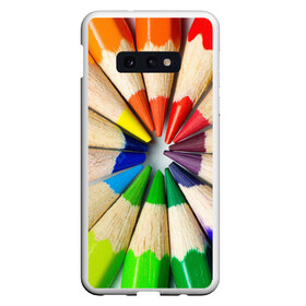 Чехол для Samsung S10E с принтом Карандаши в Курске, Силикон | Область печати: задняя сторона чехла, без боковых панелей | Тематика изображения на принте: карандаш | радуга | разноцветная | цветная