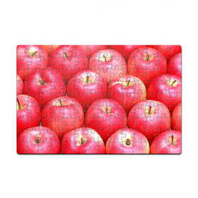 Пазл магнитный 126 элементов с принтом Яблоки в Курске, полимерный материал с магнитным слоем | 126 деталей, размер изделия —  180*270 мм | красные | плоды | уражай | фрукты | яблоки