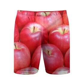 Мужские шорты 3D спортивные с принтом Яблоки в Курске,  |  | красные | плоды | уражай | фрукты | яблоки