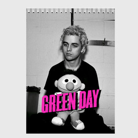 Скетчбук с принтом Green Day в Курске, 100% бумага
 | 48 листов, плотность листов — 100 г/м2, плотность картонной обложки — 250 г/м2. Листы скреплены сверху удобной пружинной спиралью | green day | грин дей | зеленый день