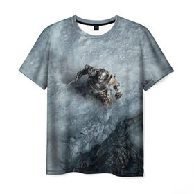 Мужская футболка 3D с принтом Skyrim в Курске, 100% полиэфир | прямой крой, круглый вырез горловины, длина до линии бедер | elder scrolls | skyrim